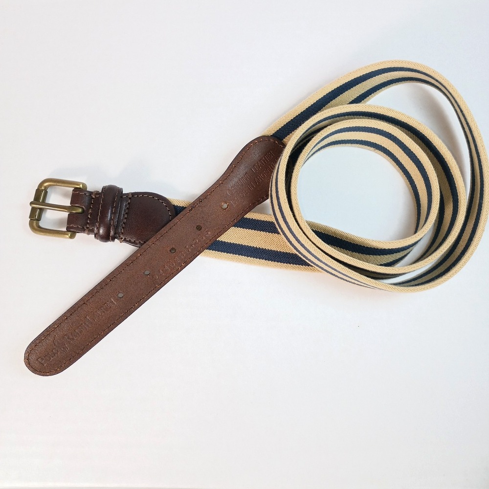 VTG Polo Ralph Lauren Surcingle Belt 44 Wool Green Tan Navy Preppy Argentina